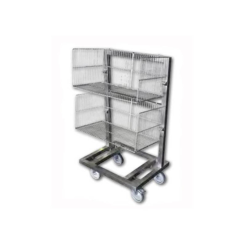 Chariot support inox pour panier à barquettes  Chariots de transport