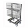Chariot support inox pour panier à barquettes  Chariots de transport