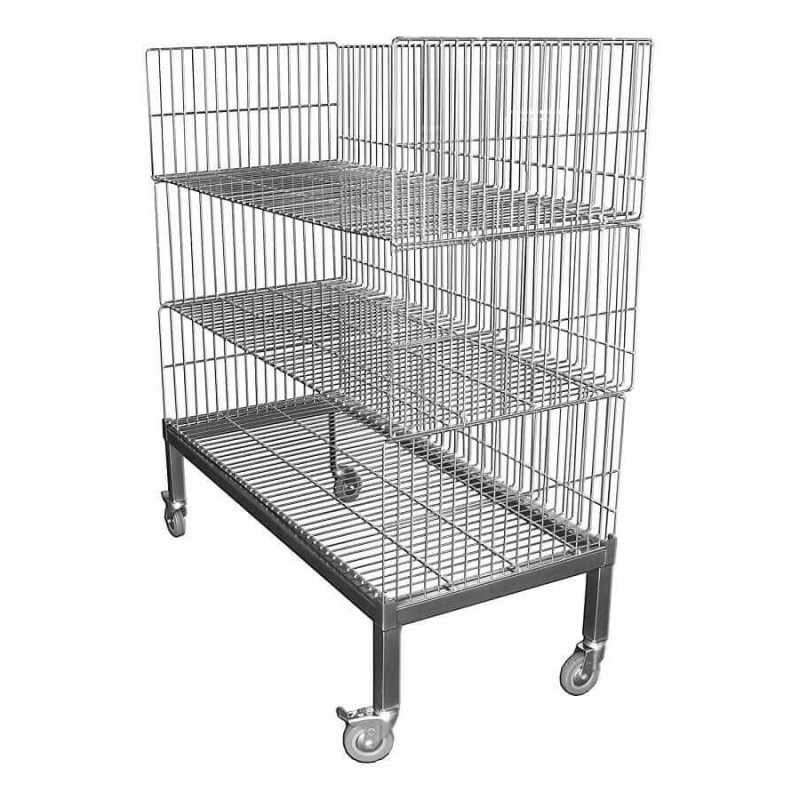 Chariot à barquettes 2 paniers inox  Chariots de transport