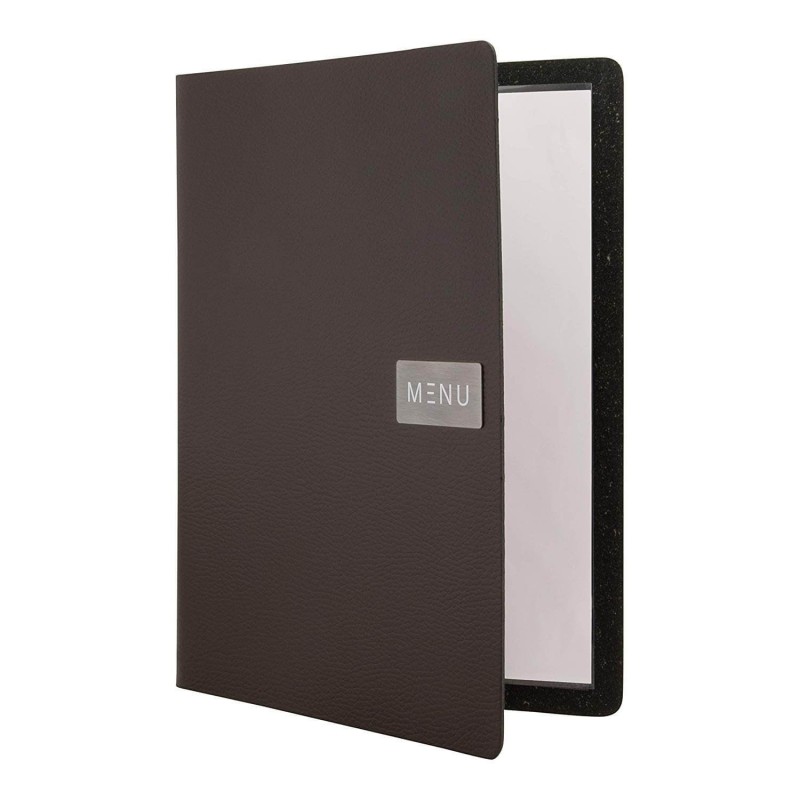 Protège-menu A4 en cuir BROWN RAW SECURIT Protège-menus A4 Protège-menu A4 en cuir BROWN RAW SECURIT Protège-menus A4