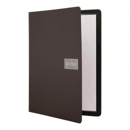 Protège-menu A4 en cuir BROWN RAW SECURIT Protège-menus A4