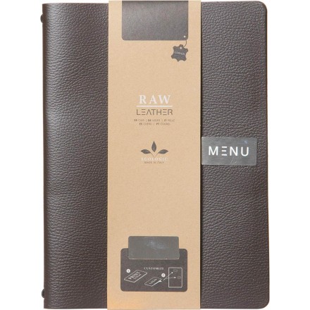Protège-menu A4 en cuir BROWN RAW SECURIT Protège-menus A4