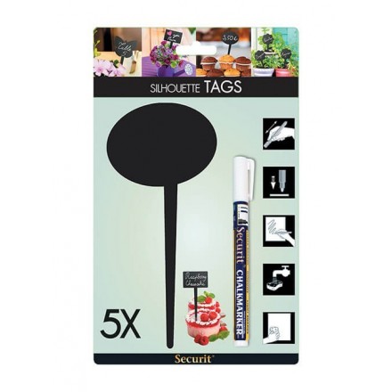 Silhouette tag BUBBLE x5 SECURIT Silhouette sticks