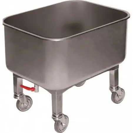 Cuve inox 80L avec vidange L2G Cuves inox/bacs à glace
