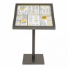 Illuminated GALVA STEEL menu holder 6xA4 on stand SECURIT Information Displays