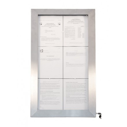 Porte-menu lumineux INOX 6xA4 SECURIT Porte-menus lumineux