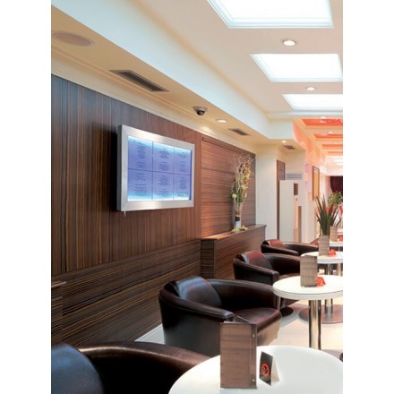 STAINLESS STEEL illuminated menu holder 6xA4 SECURIT Information Displays