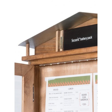 Illuminated menu holder RUSTIC 4xA4 on stand SECURIT Information Displays