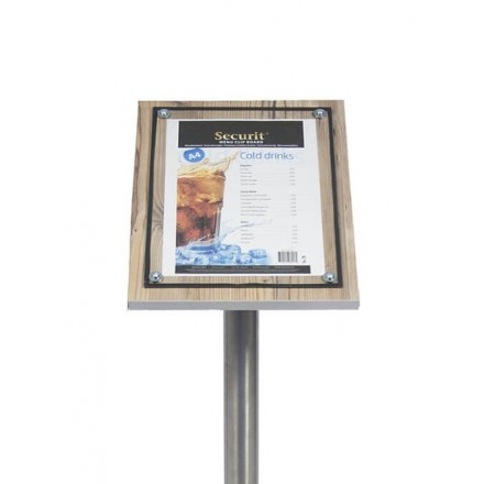 Display GLASS STAR OAK 1xA4 SECURIT Information Displays
