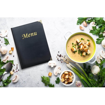 Protège-menu A4 BASIC noir 1er prix SECURIT A4 menu protectors