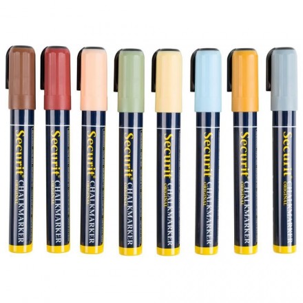 Lot de 8 feutres craie pastel mine 2-6mm SECURIT Feutres craie liquides