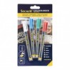 Lot de 4 feutres craie couleur mine 1-2mm SECURIT Salle