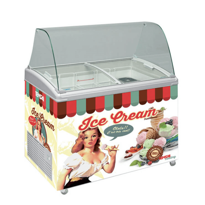 Vitrine à crèmes glacées vintage 394L TENSAI Vitrines à crèmes glacées Vitrine à crèmes glacées vintage 394L TENSAI Vitrines à crèmes glacées