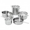 Set of 5 professional stainless steel stockpots - CHR MARKET