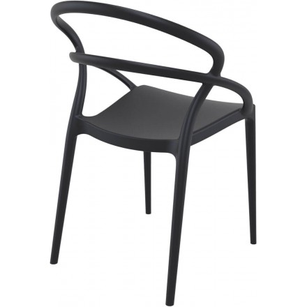Lot de 4 chaises TOULON noire  CHAISES EN POLYPROPYLÈNE