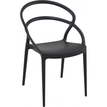 Lot de 4 chaises TOULON noire  CHAISES EN POLYPROPYLÈNE