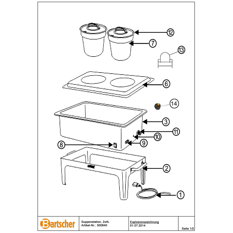 Récipient inox 4L BARTSCHER Pièces détachées Récipient inox 4L BARTSCHER Pièces détachées