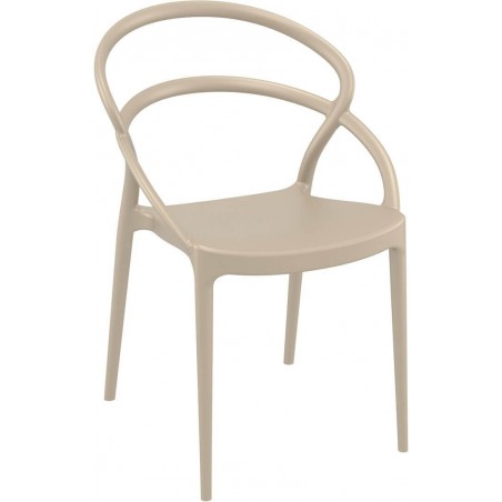 Lot de 4 chaises TOULON taupe  CHAISES EN POLYPROPYLÈNE