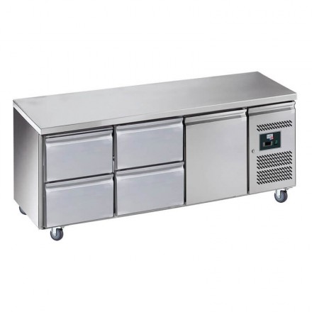 Table réfrigérée centrale 1 porte + 4 tiroirs GN3140TN L2G Tables réfrigérées