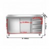 Meuble central 3 tiroirs + p. coulissantes P700  Meubles bas inox