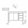 Meuble central 3 tiroirs + p. coulissantes P600  Meubles bas inox