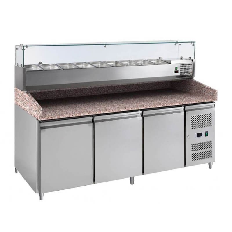 Table à pizza QZ30 + kit réfrigéré COOL HEAD Tables à pizza réfrigérées