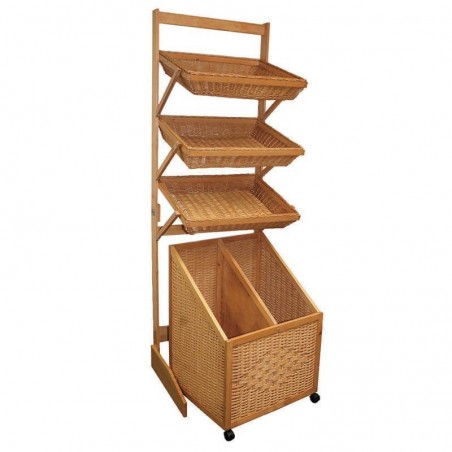 Présentoir boulangerie en osier  MEUBLES DE PRÉSENTATION