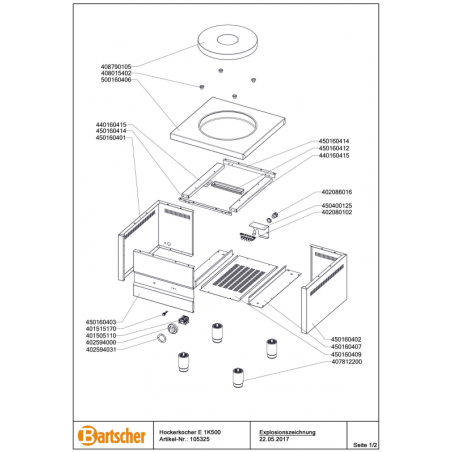 Plaque chauffante ø400mm BARTSCHER Pièces détachées