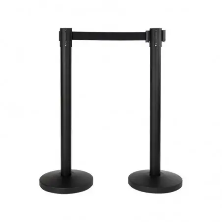 Lot 2 poteaux d'accueil BUDGET RETRACTABLE BLACK SECURIT Salle