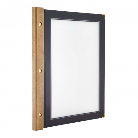 A4 WOOD menu holder SECURIT A4 menu protectors