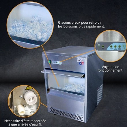 Machine à glaçons creux 50kg/j L2G Home