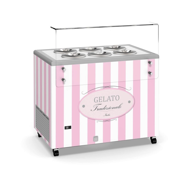 Vitrine à pozzetti Marshmallow (2x6 bacs) TENSAI Vitrines à crèmes glacées Vitrine à pozzetti Marshmallow (2x6 bacs) TENSAI Vitrines à crèmes glacées