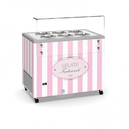 Vitrine à pozzetti Marshmallow (2x6 bacs) TENSAI Vitrines à crèmes glacées