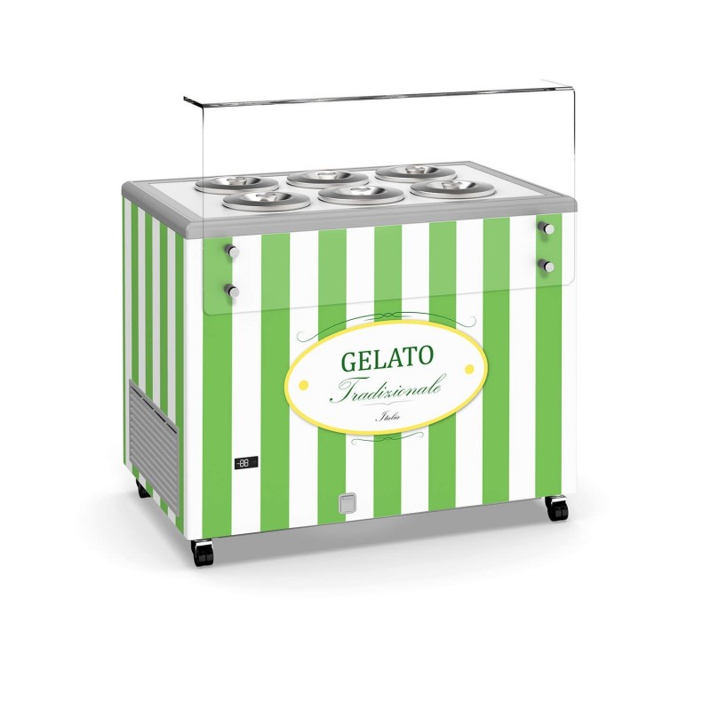 Vitrine à pozzetti Lemon Mint (2x6 bacs) TENSAI Vitrines à crèmes glacées Vitrine à pozzetti Lemon Mint (2x6 bacs) TENSAI Vitrines à crèmes glacées