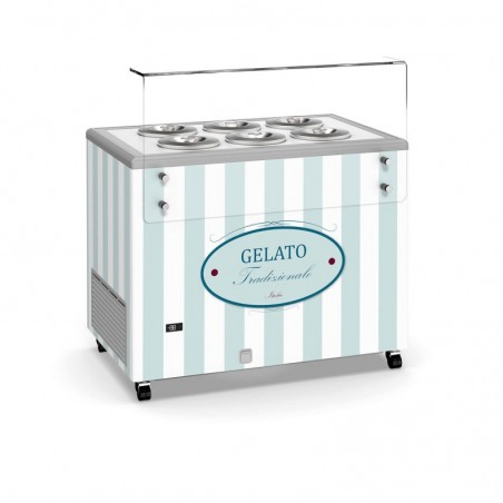Vitrine à pozzetti Dome Fuji (2x6 bacs) TENSAI Vitrines à crèmes glacées