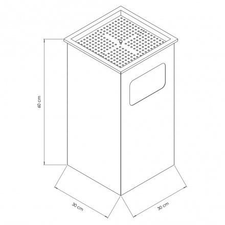 Poubelle inox avec cendrier  Poubelles inox