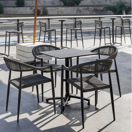 Fauteuil AMSTERDAM anthracite  CHAISES EN TOILE/CORDE