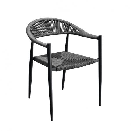 Fauteuil AMSTERDAM anthracite  CHAISES EN TOILE/CORDE