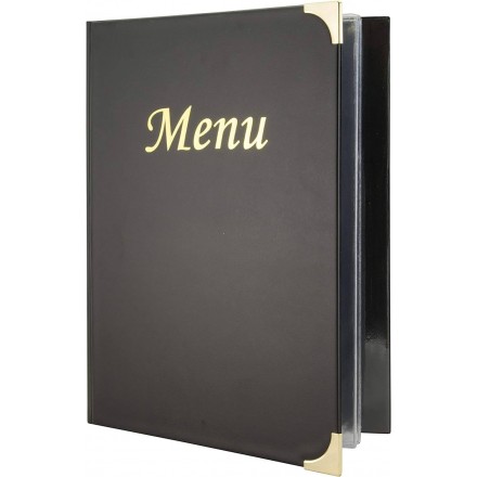 Box de 10 protège-menus A4 BASIC noir SECURIT Protège-menus A4