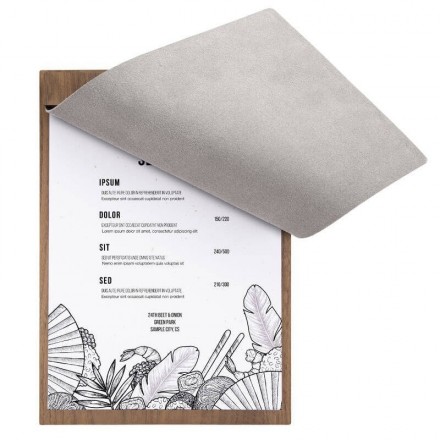 Tablette WALNUT LEATHER A5 SECURIT Protège-menus