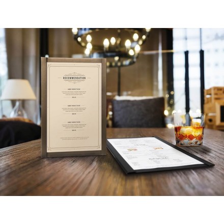 Protège-menu MAGNETIC marron SECURIT Protège-menus A4