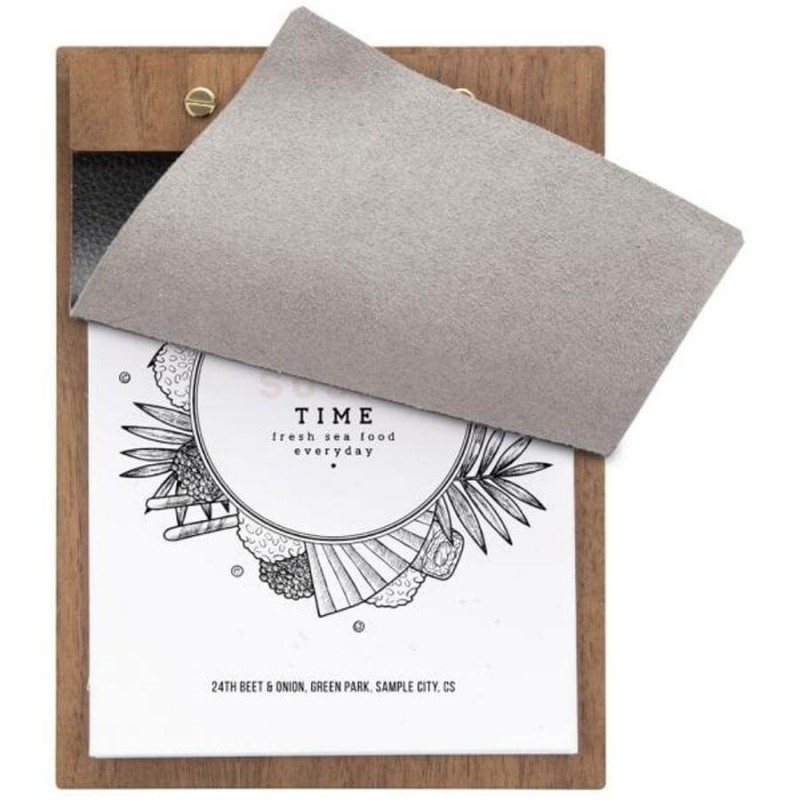 Tablette WALNUT LEATHER A5 SECURIT Protège-menus Tablette WALNUT LEATHER A5 SECURIT Protège-menus