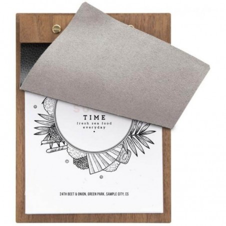 Tablette WALNUT LEATHER A5 SECURIT Protège-menus