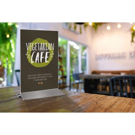 Porte-affiche de table A5 INOX SECURIT Porte-affiches