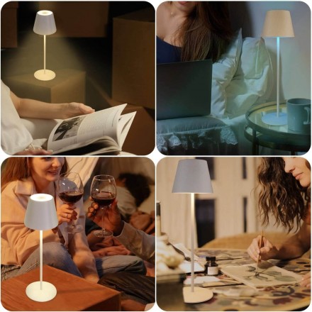 Lampe de table sans fil FELINE blanc SECURIT Salle