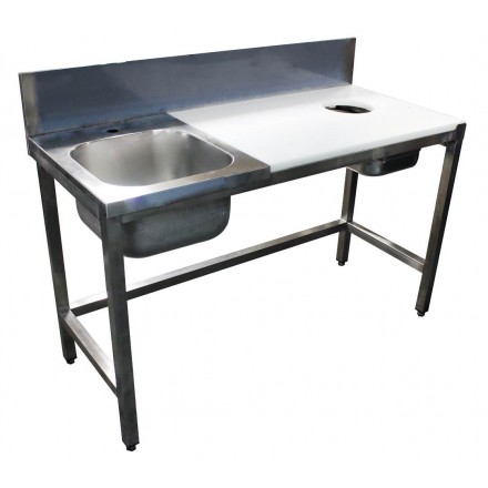 Table inox de travail avec étagère, avec dosseret, 600x600 mm - Virtus  group - Tables de Travail Inox - référence HCA0018 - Stock-Direct CHR