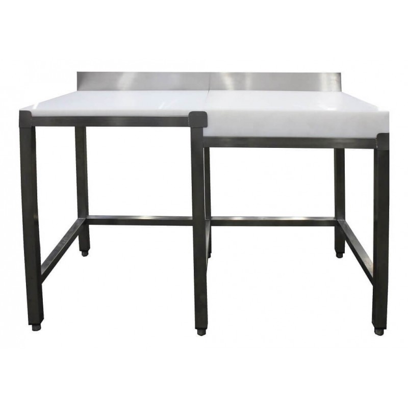 Combiné de découpe poly sur châssis inox (adossé) L2G Tables de découpe/billots