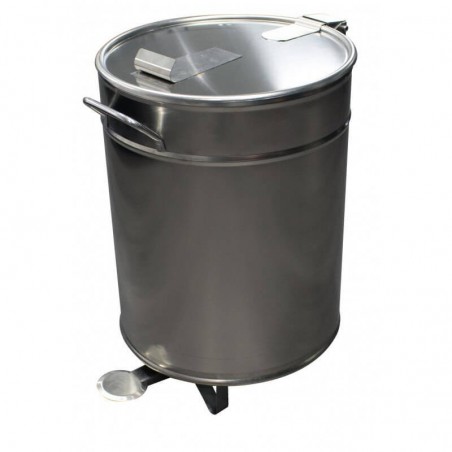 Poubelle à déchets inox 95L à fermeture amortie par pédale L2G Poubelles inox