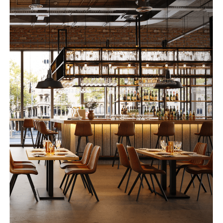 Lot de 2 chaises hautes KYLE cuoio  Chaises d'intérieur