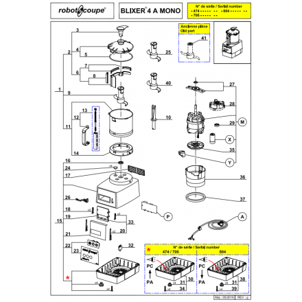 Ensemble poignée racleur ROBOT COUPE Pièces détachées Ensemble poignée racleur ROBOT COUPE Pièces détachées